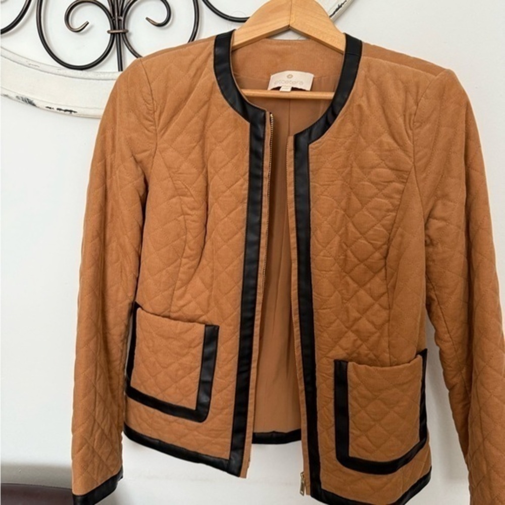 new Etcetera Quilted Corduroy Jacket w/ Faux Leather Trim – Size 4 (Small)